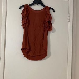 a new day by target ruffle sleeve clay red blouse